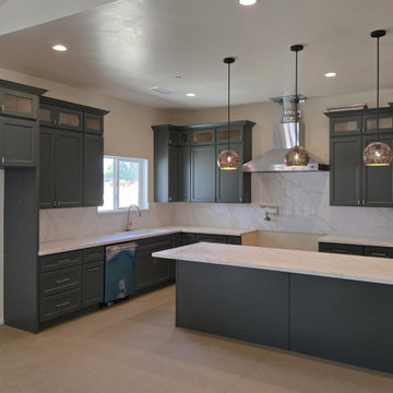 Green Shaker Prefabricated Cabinets