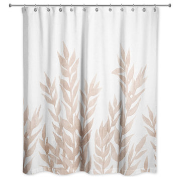 Brown Dried Florals 71"x74" Shower Curtain