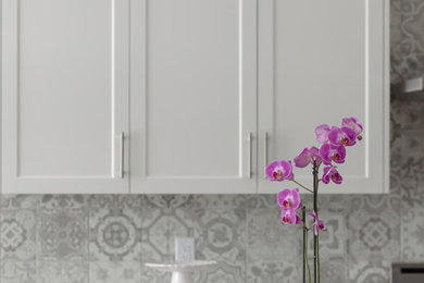 Inspiration for a contemporary kitchen remodel in Toronto with shaker cabinets