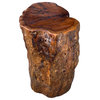 Raw Wood Rough Grain Finish Irregular Shape Short Stool Table Hcs7537