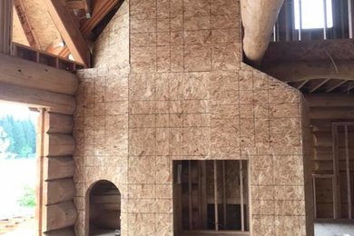 Example of a mountain style family room design in Other