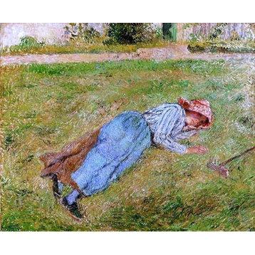 Camille Pissarro Resting Peasant Girl Lying on the Grass Pontoise Wall Decal