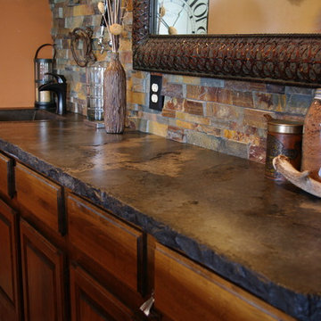 Rustic Outdoor Concrete Countertop Kitchen