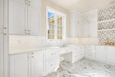 Tuscan laundry room photo in Seattle