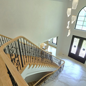 Project #120 | White Oak Staircase with Iron Balusters