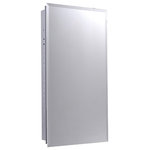 Ketcham Medicine Cabinets - Euroline Medicine Cabinet, 16"x36", Beveled Edge, Flush Mounted - Our Euroline Series medicine cabinets are designed for a contemporary modern look. European style hinging allows for the door to pivot over the body of the cabinet creating a clean aesthetic. Beautifully crafted white baked enamel steel interior provides a rust resistant finish. These modern cabinets can be installed together in tandem or alongside a mirror for a sleek design. Mirrored side kits are available for surface mounted units.