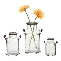 Alexis Metal & Glass Vases - Vases
