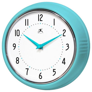 Infinity Instruments Retro Wall Clock, Turquoise