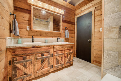 Mountain style bathroom photo in Denver