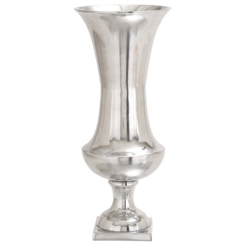 Traditional Silver Aluminum Metal Vase 27493