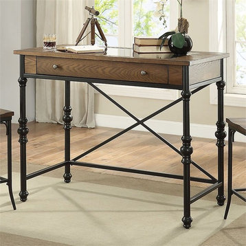 Acme Counter Height Table in Walnut and Black Finish 72350