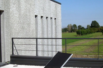 Diseño de terraza contemporánea de tamaño medio sin cubierta en azotea