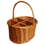 WaldImports - Wald Imports Brown Willow Wine/Beverage Storage Basket - 14-Inch Willow Wine Basket. This gorgeous basket features a honey brown stain and convenient handle. Take our basket to the park for an afternoon picnic or use to create an attractive wine gift basket. Also ideal use as wine storage and organization in your kitchen or dining rooms. Basket dimensions are 14-inches by 11-inches across inside top diameter, 8-inches deep and 15-inches tall with handle. Imported.