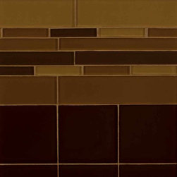 Brown And Brown Blend Glass - Tile