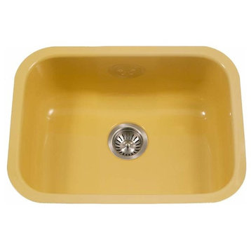 Houzer PCS-2500 Porcela 22-3/4" Single Basin Undermount Porcelain - Lemon