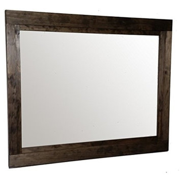 Dark Walnut Farmhouse Style Vanity Mirror, 42"x30"