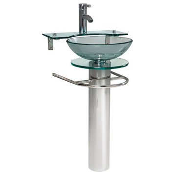 Fresca Ovale Modern Glass Bathroom Pedestal