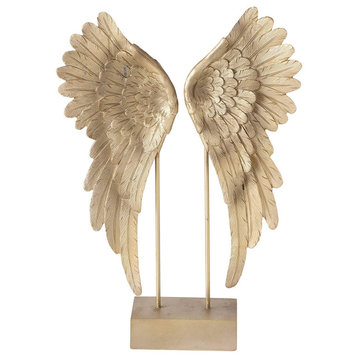 Angel Wings Decorative Free Standing Sculpture, 16.25"