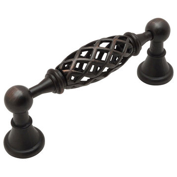Cosmas 1749-96ORB Oil Rubbed Bronze 3-3/4” CTC (96mm) Birdcage Cabinet Pull