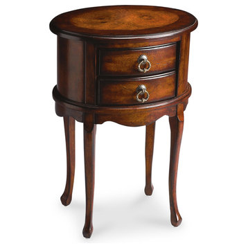 Whitley Oval Side Table, Dark Brown