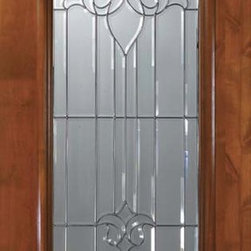 Slab Front Single Door 80 Knotty Alder Arlington Full Lite Glass - Front Doors