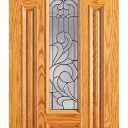 Single Door Mahogany Center Arch Lite 7 panel - Front Doors