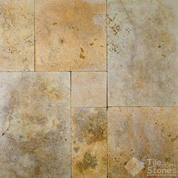 Travertine Paver | Golden Sienna | 1 1/8" 3cm | Tumbled | Versailles Pattern - Products