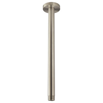 12" Ceiling-Mounted Rain Shower Arm and Flange, Brushed Nickel