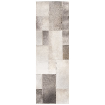 Safavieh Couture Studio Leather Collection STL174 Rug, Gray, 2'3"x7'