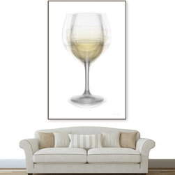 White Wine Glass Overlay Artwork - Fine Art Prints