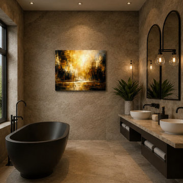Amber Stillness – Modern Abstract Wall Art