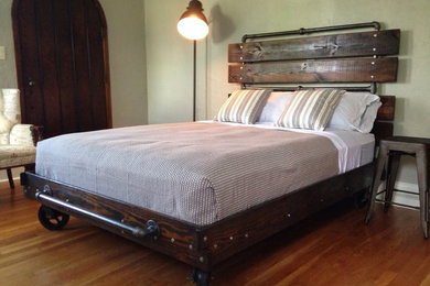 Custom bed frames with reclaimed wood