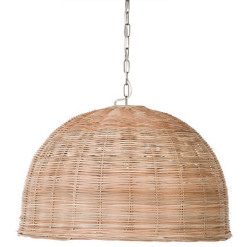 Panay Wicker Dome Pendant Lamp, Natural