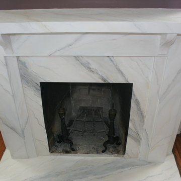 Wood to "Marble" Fireplace