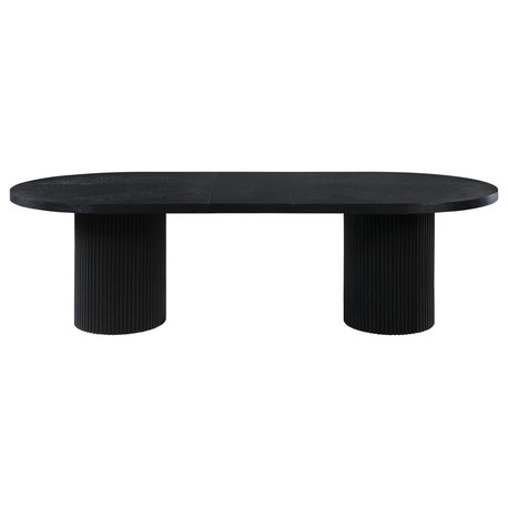 Belinda Oak Wood Dining Table, Black