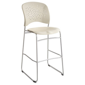 Reve Series Bistro Chair, Molded Plastic Back/Seat, Steel Frame, Latte