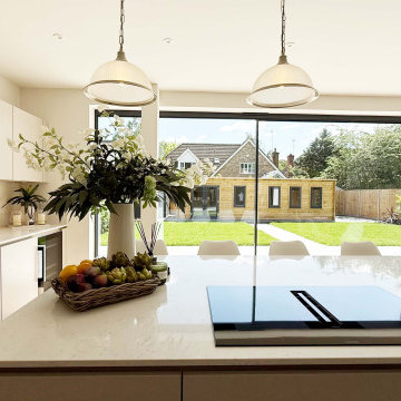 Light Beige Handleless Kitchen in St Albans
