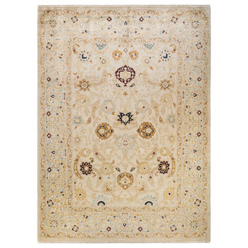 Eclectic, One-of-a-Kind Hand-Knotted Area Rug Ivory, 9'0"x12'3"