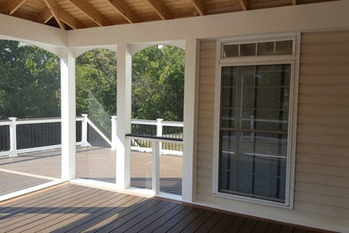 Example of a backyard deck design in DC Metro with a roof extension