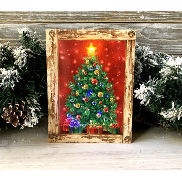 "O Christmas Tree" 8x6 Lighted Tabletop Canvas