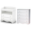 South Shore Angel Changing Table and 4-Drawer Chest Set, Pure White