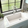 Karran Drop-In Quartz 33" 1-Hole Single Bowl Kitchen Sink Kit, White