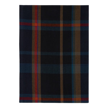 100% Cotton Blue Red/Brown Plaid 20"x28" Dish Towel, Set of 6, Northern Lights