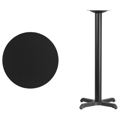 Round Black Table Top XU-RD-24-BLKTB-T2222B-GG