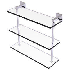 Crane Floating Clear Glass Shelf - Contemporary - Bathroom Shelves