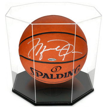 OnDisplay Deluxe Octagon UV-Protected Basketball/Soccer Ball Display Case - Bla