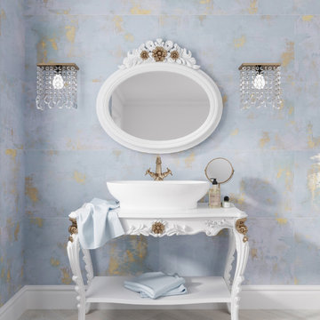 Gilded Age Blue Porcelain Tile 20x40