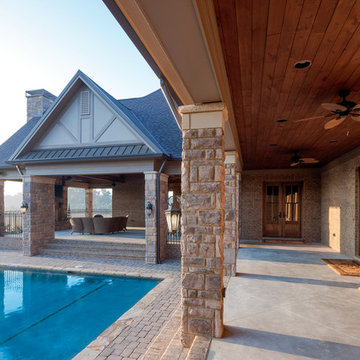 Mountain Stone Tudor Brick & Arriscraft "Cafe" Stone Home - Tennessee
