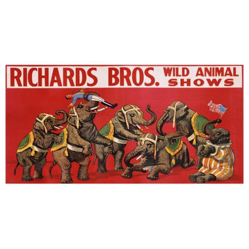 "Richards Bros. Wild Animal Shows, ca. 1925" Paper Print by Anonymous, 26"x14"