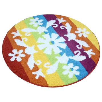 Naomi - Romantic Snowy World Round Home Rugs (35.4 by 35.4 inches)